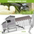 thumbnail image 4 of MEDEHOO Mobile Chicken Coop 79" Large All-Steel Frame Hen House Poultry Cage with Metal Run, Waterproof Rain Cover, 4 of 8