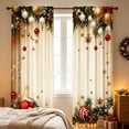thumbnail image 4 of ZENVIVE 2 Panels Christmas Window Curtains, Semi-transparent Fabric Curtains with Xmas Patterns, Living Room Bedroom Farmhouse Bathroom Home Decor, 59x23.6 In, 4 of 6