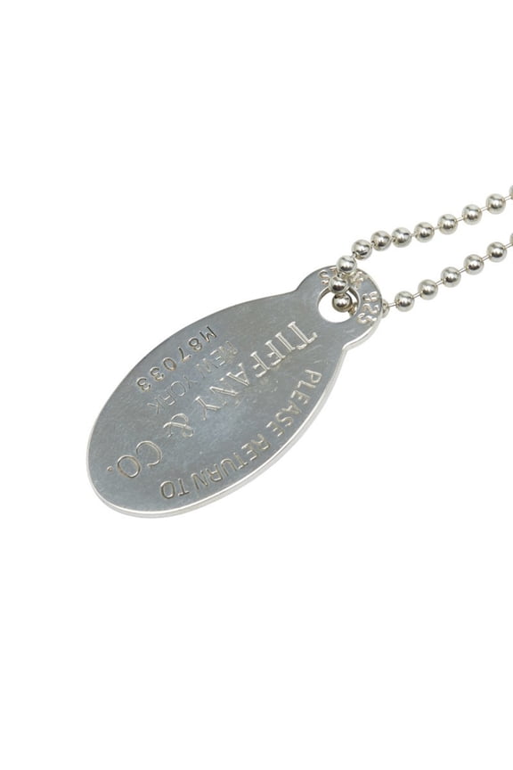 Pre-Owned Tiffany & Co. Return to Oval Tag Necklace in 925 Sterling Silver for Women.... (Good)