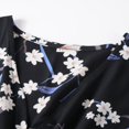 thumbnail image 2 of SWSMCLT Women's Short Sleeve Floral Printed Midi Dresses V Neck Dress Fall Ruched Cute Beach Vintage Holiday Dinner Black Large, 2 of 4