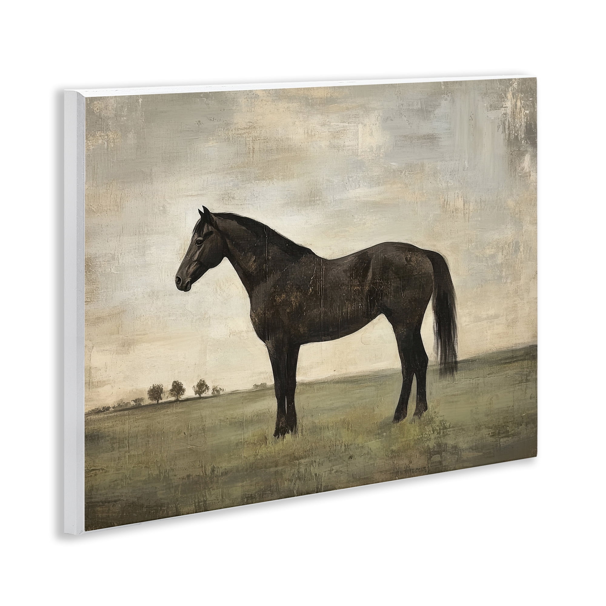 Stupell Industries Distressed Horse Portrait Wall Plaque Art, design by Petal Prints Design