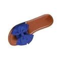 thumbnail image 1 of FRSASU Women's Bow Knot Slides Open Toe Flat Sandals Summer Beach Soft Slip On Slippers Blue, 1 of 5