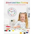 thumbnail image 3 of Silent Kids Wall Clock – Non-Ticking, Battery-Powered, Ideal for Teaching Time and Stylish Décor in Any Room - 12 Inch, 3 of 7