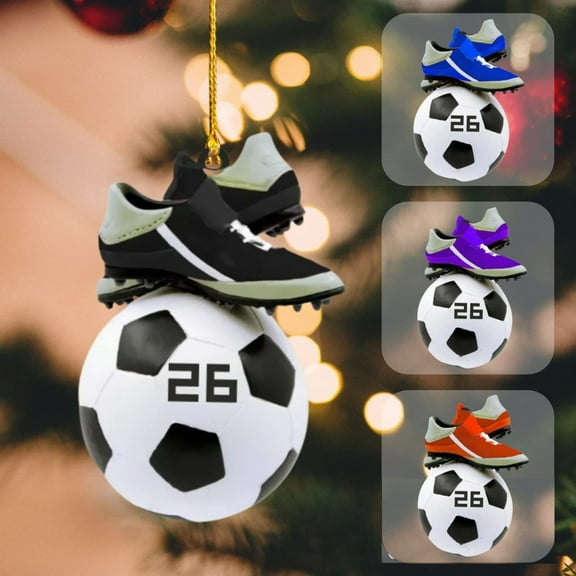 Dserhfy Christmas Ornament Soccer Design, Holiday Pendant with Festive Theme Pattern Home Decor