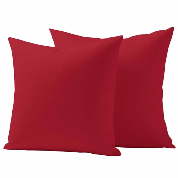 Pure Red Outdoor Waterproof Pillow Covers, Simple Solid Color Decorative Square Throw Pillowcase Sofa Cushion Sham for Patio/Couch/Chair, 24"x24" 2 Pack
