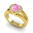 thumbnail image 2 of 2.35 Carat Elegant Oval Cut Pink Sapphire & Citrine Gemstone Bridal Ring for Women Solid 18K Yellow Gold Size 11.5 by Diamond-Capitals, 2 of 8