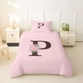 thumbnail image 2 of Erosebridal Teens Spring Garden Rose Twin Bedding,Girls Flower P Letter Monogrammed Duvet Cover Set,Pink Reversible,2pcs,No Comforter, 2 of 5