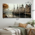 thumbnail image 4 of Designart "Neutral Antique Waterway Hue" Canals Metal Art Print Set, 4 of 5