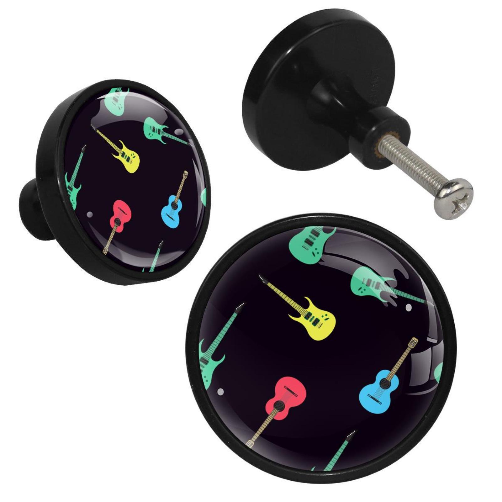 4 Pcs Acoustic Guitars Music Knobs for Kitchen Cabinet Cupboard Dresser Bookcase Drawer Pulls Handles Round Home Decor