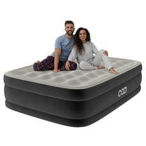 Tzumi Cozi 20" Queen Size Air Mattress Inflatable Bed with Built-In Pump for Home, Travel & Camping