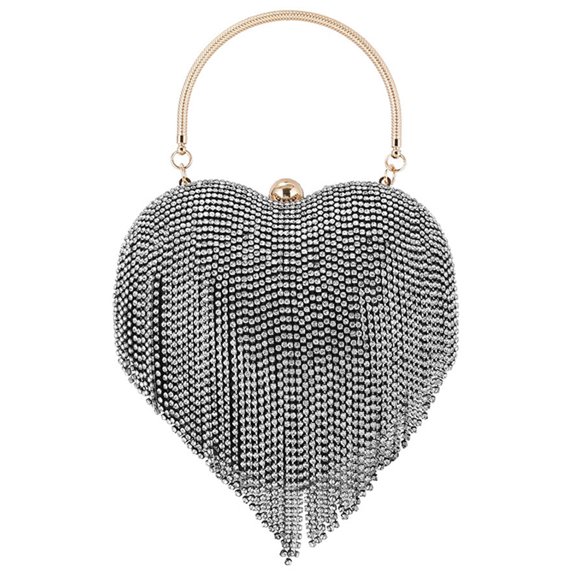 ZAXARRA Women Clutches Evening Bag Chain Diamonds Dress Handbag Wedding Party Crystal Rhinestone Purse