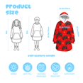 thumbnail image 3 of Game Controller Red Pattern Lamb Fleece Blanket Hoodies for Teens ,Teens Oversize Sherpa Wearable Hooded Blanket Sweatshirt with Super Pockets, 3 of 6