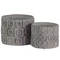 thumbnail image 1 of Collection Tendances Urbaines 35731 Ciment Rond Pot avec Corps Design Cercle et Carré, Gris - Lot de 2, 1 of 1