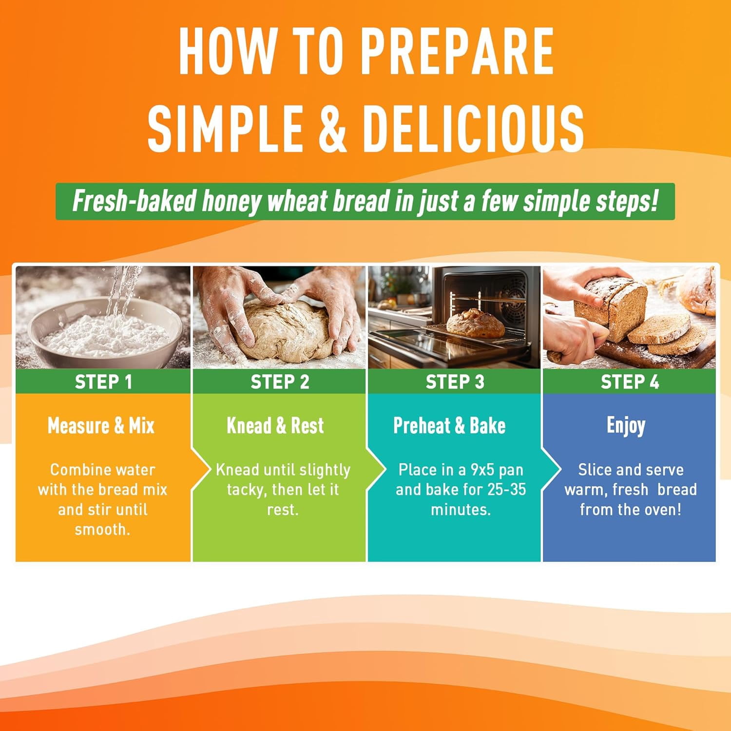 Emergency Essentials Honey Wheat Bread #10 Can, Emergency Just Add Water Mix, Emergency Preparedness, Nutritious Food, Bulk Storage, Long 25-Year Shelf Life