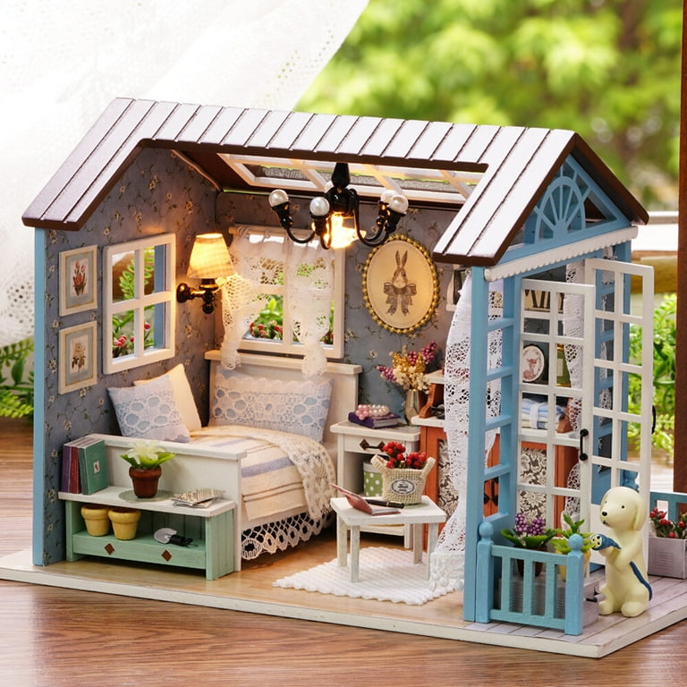 DIY Miniature Dollhouse Kit Realistic Mini 3D Wooden House Room