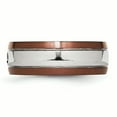 thumbnail image 3 of Chisel Stainless Steel Brushed/Polished Brown IP-plated Edge 1/20 carat Diamond 8mm Band SR51, 3 of 8