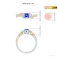 thumbnail image 5 of ANGARA Natural Cushion Tanzanite and Half Moon Diamond Leaf Ring in 14K White & Rose Gold for Women (Size-5mm) | December Birthstone, Anniversary, Jewelry Gift for Women | Natural Tanzanite Ring, 5 of 10