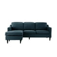 thumbnail image 2 of Mid Century Sectional Sofa, Linen Fabric L Shape Couch, Polo Blue, 2 of 6