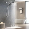 thumbnail image 2 of High Pressure Rain Shower Head with Handheld Spray Combo Sprays Handheld Shower Head Detachable Shower Head Builtin Magnetic Docking and Power Jets (Silver), 2 of 9