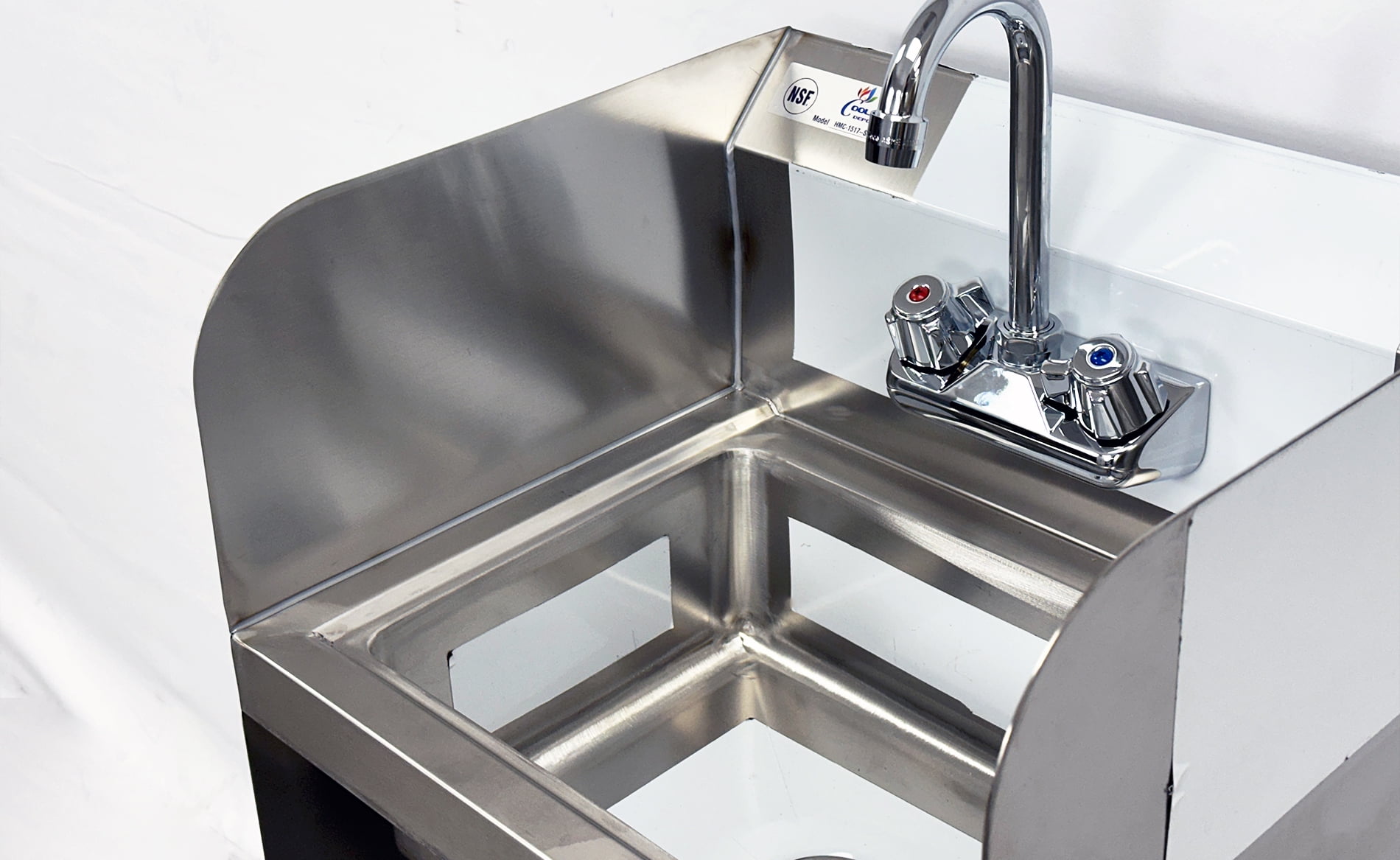 NSF 17" x 42" Hand Sink & Mop Sink Combo – Stainless Steel Utility Station with 7" Faucet