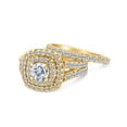 thumbnail image 2 of 2.00ct Cushion Halo Diamond Engagement Wedding Ring Set 10K yellow gold, 2 of 4