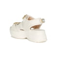 thumbnail image 3 of Women Jeweled Hook and Loop Cutout Ankle Strap Footbed Sneaker Sandal 19012, 3 of 6