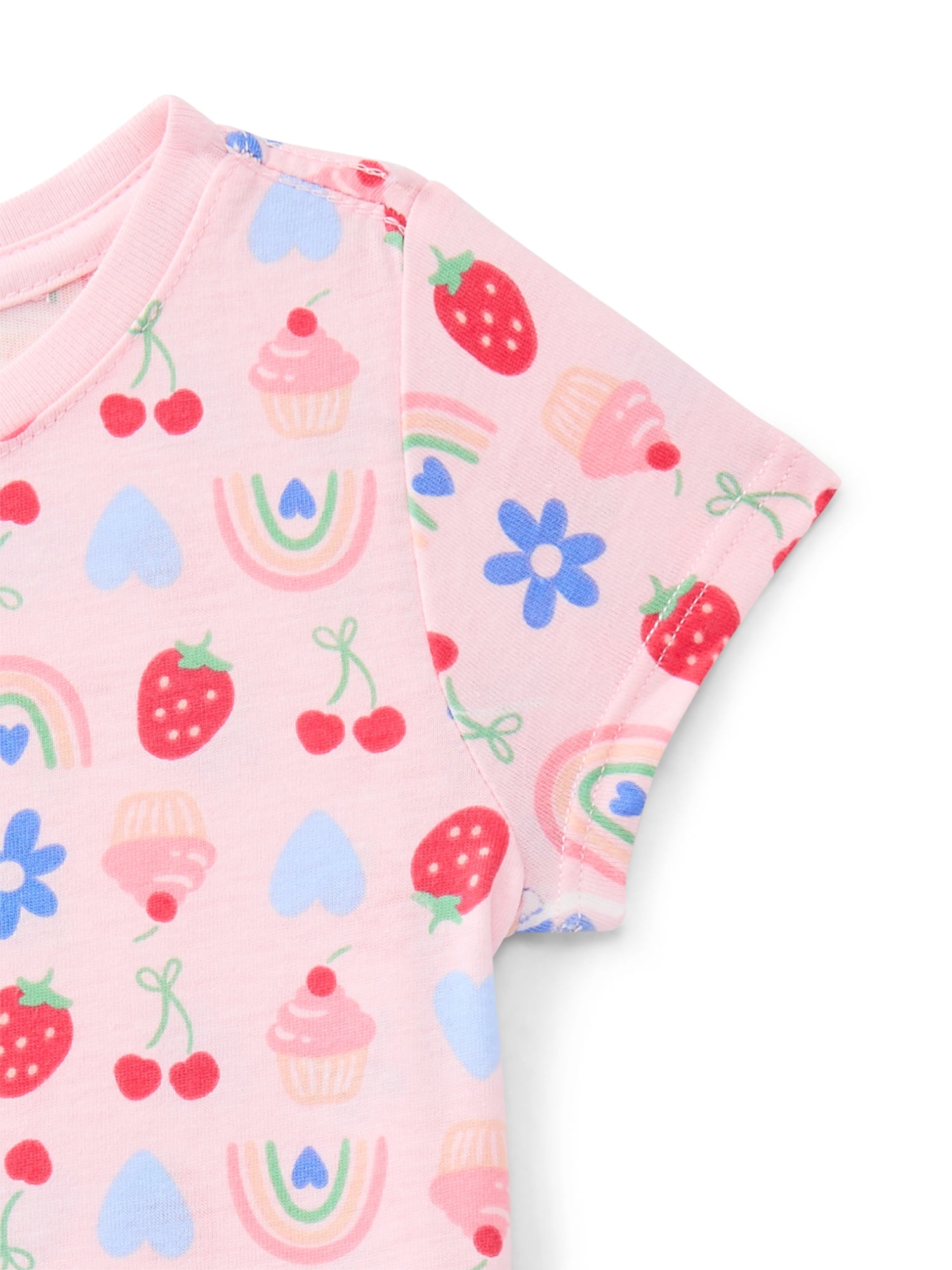Wonder Nation Toddler Girls Tee with Short Sleeves, Sizes 18M-5T