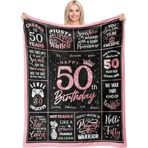50th Birthday Gifts for Women Blanket 50"x60", 50th Birthday Gifts for Her, Funny 50 Years Old Birthday Decoration Gifts, Best 50th Birthday Gift Ideas for Women Turning 50 and Fabulous