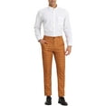 thumbnail image 2 of INSPIRE CHIC Men's Dress Plaid Printed Business Checked Pants 38 Brown, 2 of 7