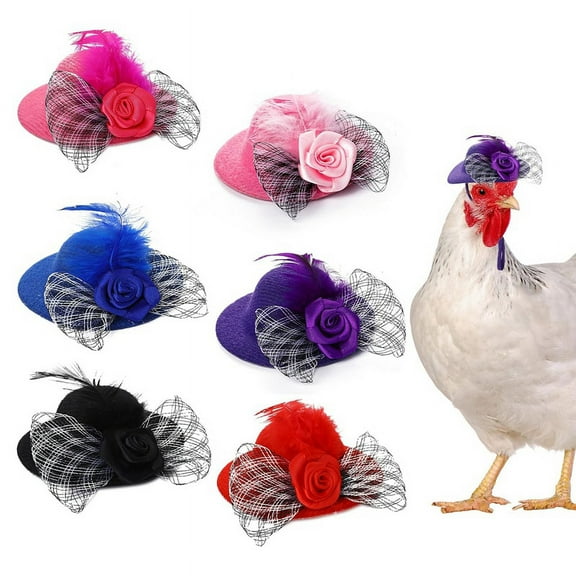 6 Pieces Chicken Hats for Hens Fit Chicken Clothes Costumes for Chickens Hats for Chickens Tiny Hats Small Animal Hats