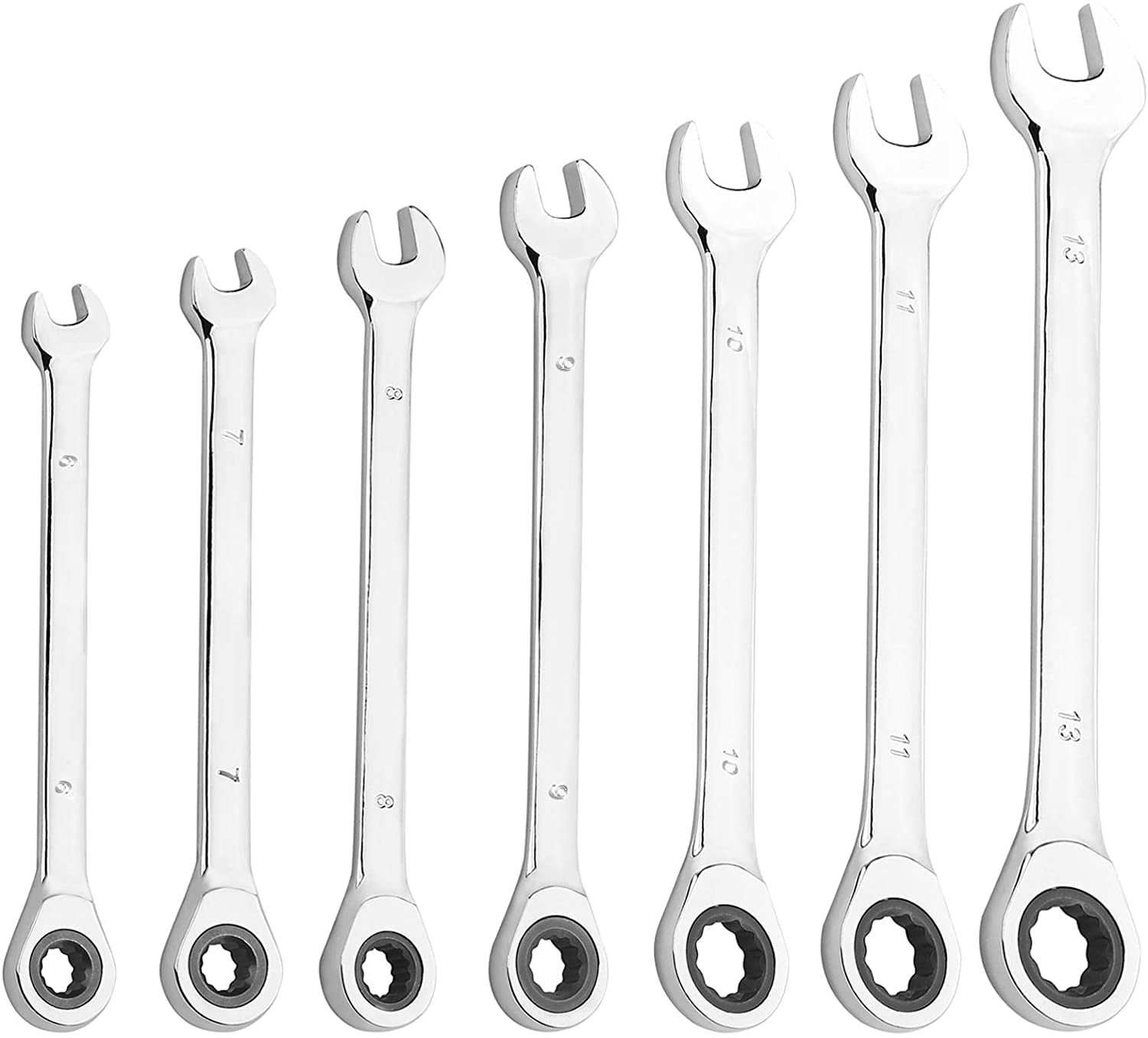 Paramount 7 Piece 12 Point Reversible Ratcheting Combination Wr... 3/8 to 3/4" 