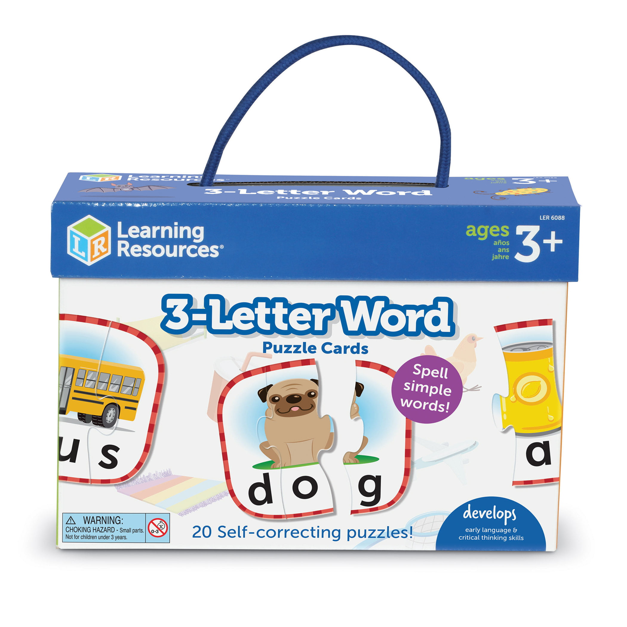 Learning Resources 3 Letter Word Puzzle Card Make Learning Fun For Kids LER6088 
