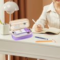 thumbnail image 6 of Big Capacity Pencil Pen Case Simple Stationery Bag College Office Organizer Purple, 6 of 6