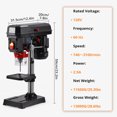 thumbnail image 7 of EastVita 2.5Amp Benchtop Drill Press,5 Speed Adjustable,8 Inch Swing,0-45° Tilting Tabletop Drilling Machine for Wood Metal, 7 of 7