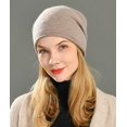 thumbnail image 4 of Gorro de punto de invierno para mujer, suave y cálido, mezcla de lana de cachemira, gorro de punto holgado con diseño de calavera, color marrón JAMW Sencillez, 4 of 5