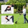 thumbnail image 4 of TFixol 24V Telescopic Handheld Cordless Glass Trimmer Electric Lawn Mower 7500mAh Rechargeable Battery Fast Charger Multi Function Power String Trimmer with Plastic/ Stainless Steel Blade, Circular Sa, 4 of 7