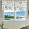 thumbnail image 3 of Kitchen Curtain Valances for Windows,Summer Watercolor Shell Coral Rod Pocket Small Valance Short Window Treatment for Bedroom Bathroom Living Room,54"x18", 3 of 9