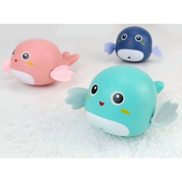 Baby bath water toy - Cute Animal Clockwork Bathtub Swimming Pool Toy,Baby Bath Toys for Toddlers 1-3, Boys & Girls Water Bath Toy Set,3 Pack(Little Dolphin)