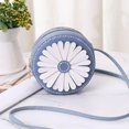thumbnail image 4 of Bolso de cuero PU DIY Salvador con margaritas Azul, 4 of 8