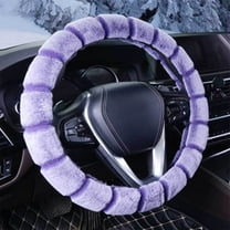 Ankereame Winter Faux Wool Steering Wheel Cover - Short Pile, Warm & Cold-Resistant, Unisex, Easy Install