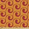 thumbnail image 1 of Geometrical Fabric by the Yard, Abstract Illustration Repetitive Floral Swirls Shapes Modern Art, Decorative Upholstery Fabric for Chairs & Home Accents, Marigold and Raspberry by Ambesonne, 1 of 5