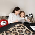 thumbnail image 4 of Castle Fairy Red Billiards Twin Comforter Sets 2pcs, Vintage Leopard Print Bedding Set, Brown Red White,Black Reversible,1 Comforter and 1 Pillowcase, 4 of 6