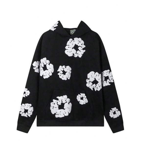 Black Mens 1-Piece Set Streetwear Hoodie | 400g Acrylic & Canvas | 3D