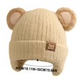 thumbnail image 3 of ZACPNCV Kids Winter Plush Hat Warm Knit Hairball Thick Ski Head Cap for Girls Boys Khaki Free Size, 3 of 4