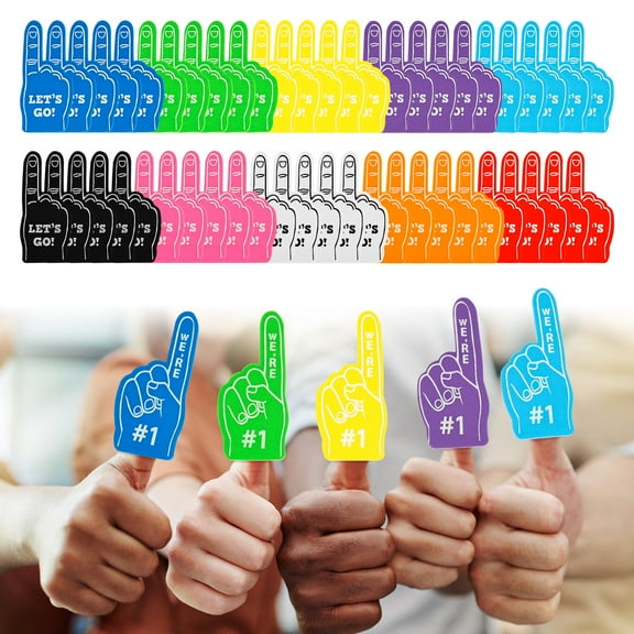 50PCS EVA Mini Foam Finger Vibrant Color Sports Hand Finger Share Interactive Fun Mini Foam Cheerleader Enhance Ambiance for Football