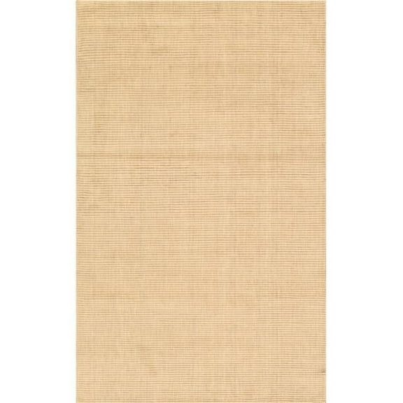 Pasargad Home Modern 60" x 95" Hand-Loomed Lamb's Wool Area Rug in Beige