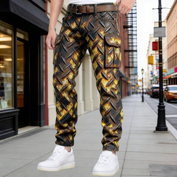 Multifunctional Utility Trousers for Men Durable Print Cargo Pants for Daily Wear Casual Outing Hiking and Outdoor Adventures