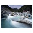 thumbnail image 2 of Slow Motion Mountain River in Blue - Large Seashore Canvas Print, 2 of 3