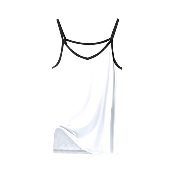 Besolor Womens Plus Size Camisole V-Neck Spaghetti Strap Cami Tops Summer Casual Solid Color Basic T-Shirt Blouse