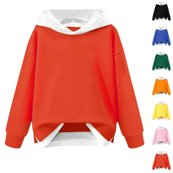 Mwjwdo Cute Hoodies for Boys and Girls Casual Loose Oversized Long Sleeve Pullovers Teen Girls Hooded Sweatshirts Trendy 2025 Blue 13 Years